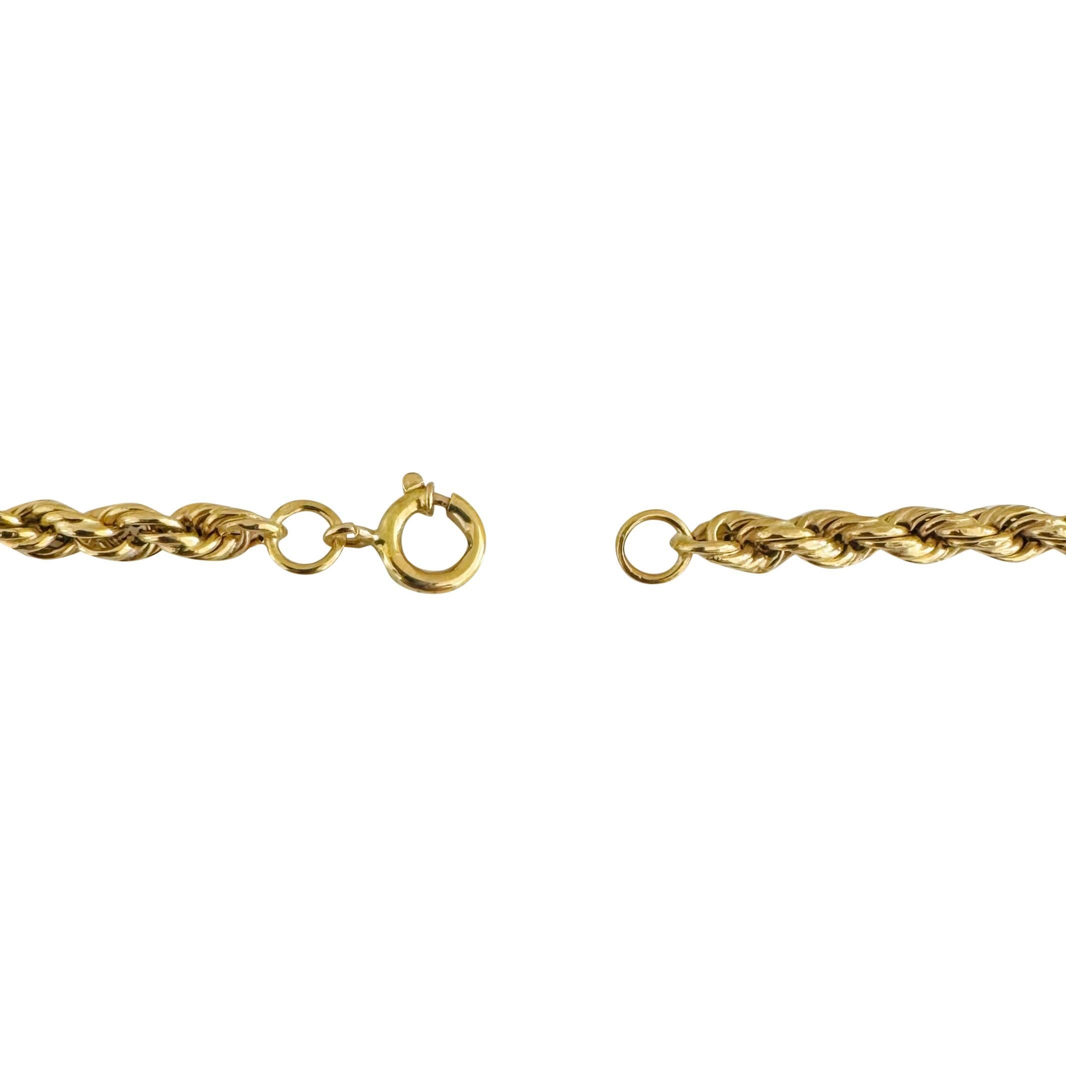 19k Portugiesische Gelbgold 10,2g Hohl 3mm Seil Kette Halskette 20