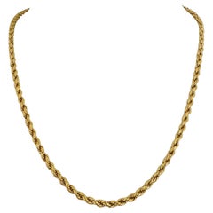 19k Portugiesische Gelbgold 10,2g Hohl 3mm Seil Kette Halskette 20"
