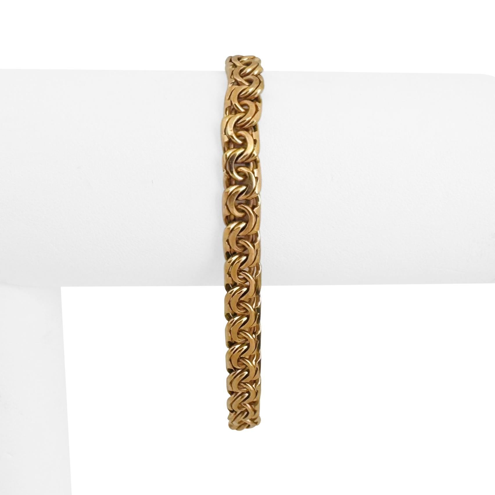 19k Portuguese Yellow Gold 20g Solid 6.5mm Double Curb Link Bracelet 7