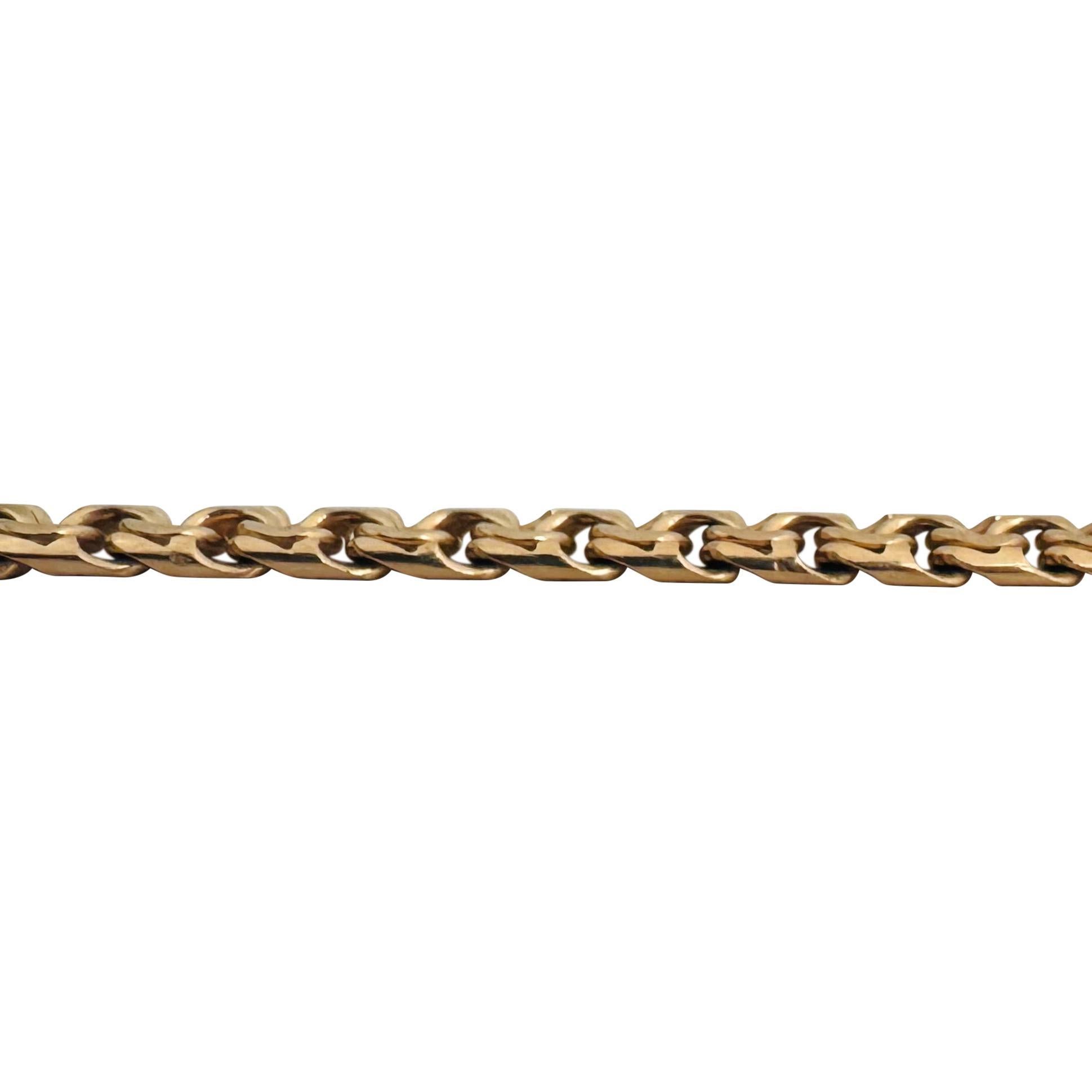 Women's 19k Portuguese Yellow Gold 20g Solid 6.5mm Double Curb Link Bracelet 7