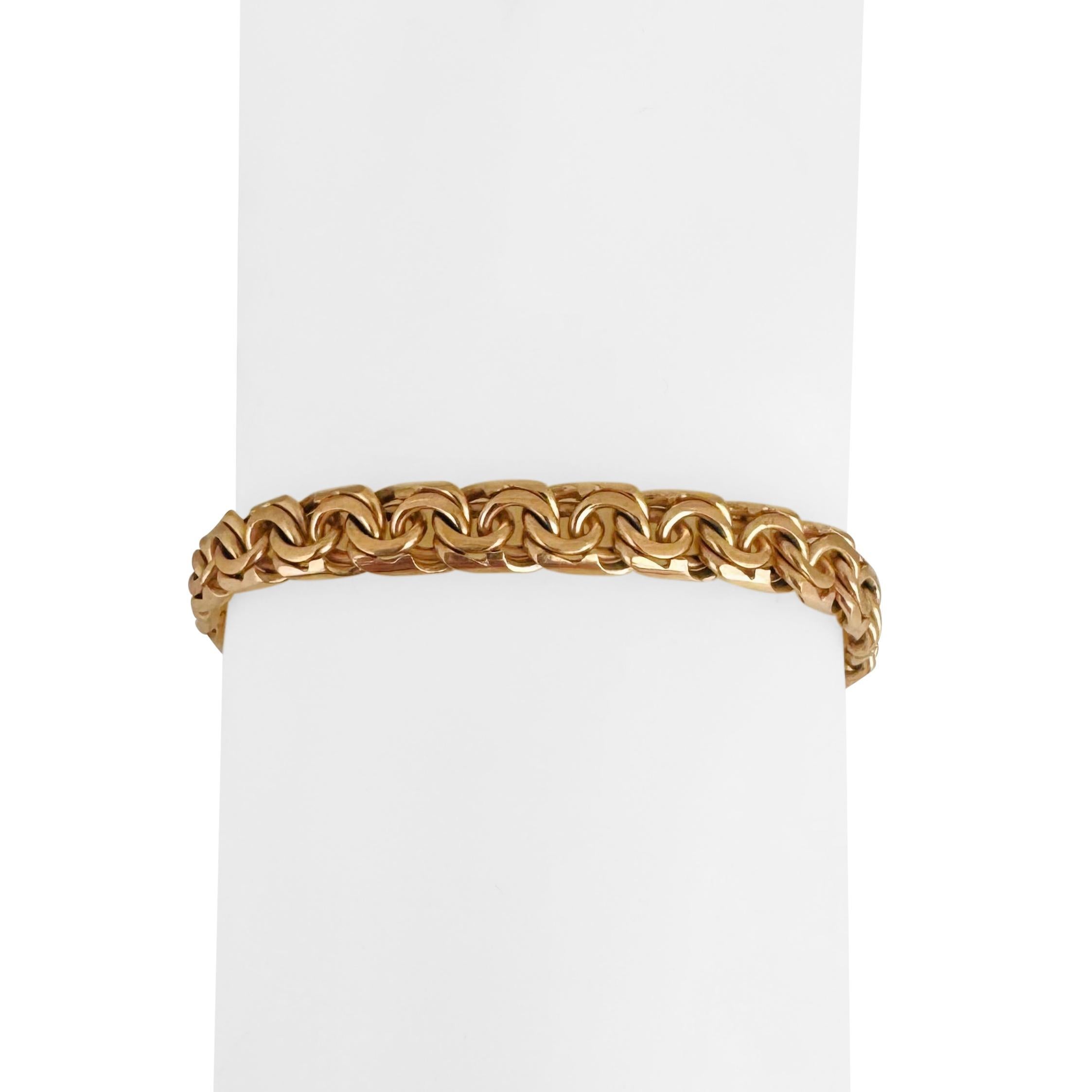 19k Portuguese Yellow Gold 20g Solid 6.5mm Double Curb Link Bracelet 7