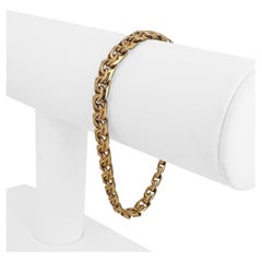 19k Portuguese Yellow Gold 20g Solid 6.5mm Double Curb Link Bracelet 7"