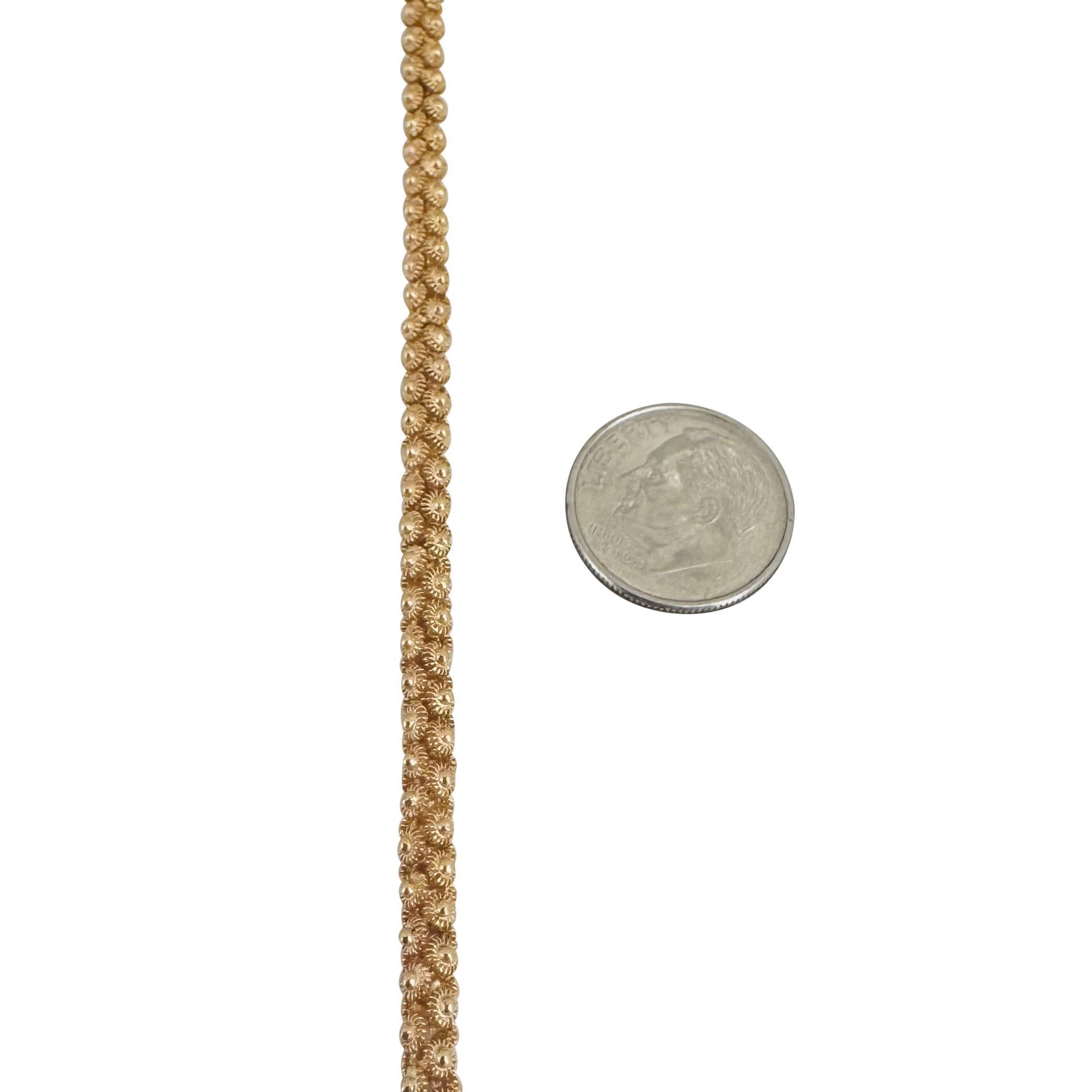 19k Portuguese Yellow Gold 27.4g Solid Vintage Beaded Link Choker Necklace 14