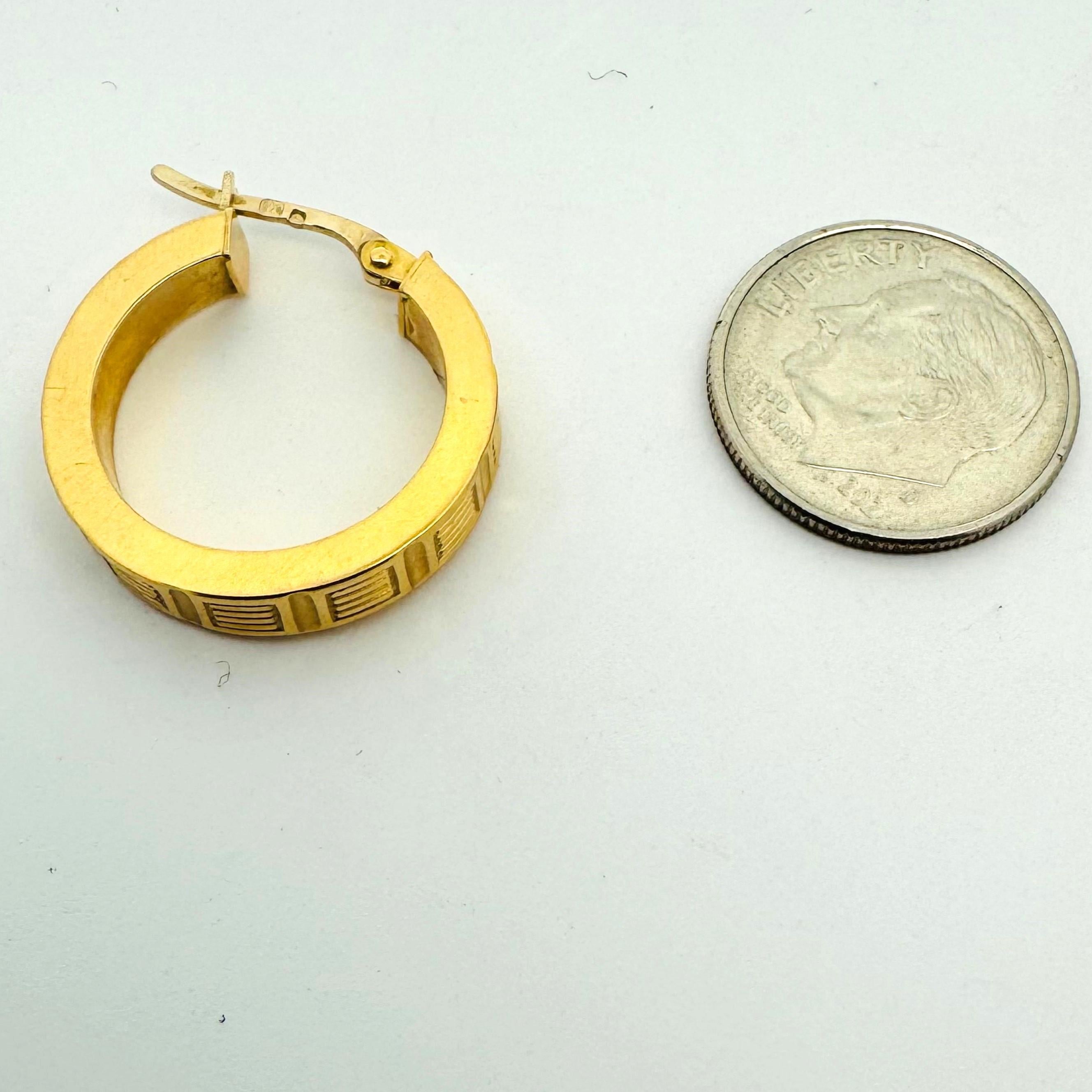 19k Portugiesische Gelbgold 3,2g gerippte Creolen 1