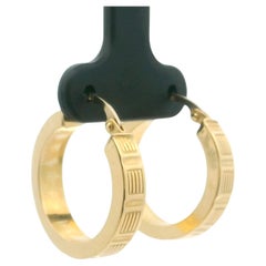 19k Portugiesische Gelbgold 3,2g gerippte Creolen 1"