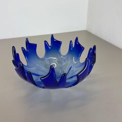 1.9kg Glass Bowl Flame Centerpiece by Flavio Poli Attrib., Murano, Italy, 1970s