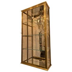 Antique 19oos Elegant French Brass Wall Cabinet