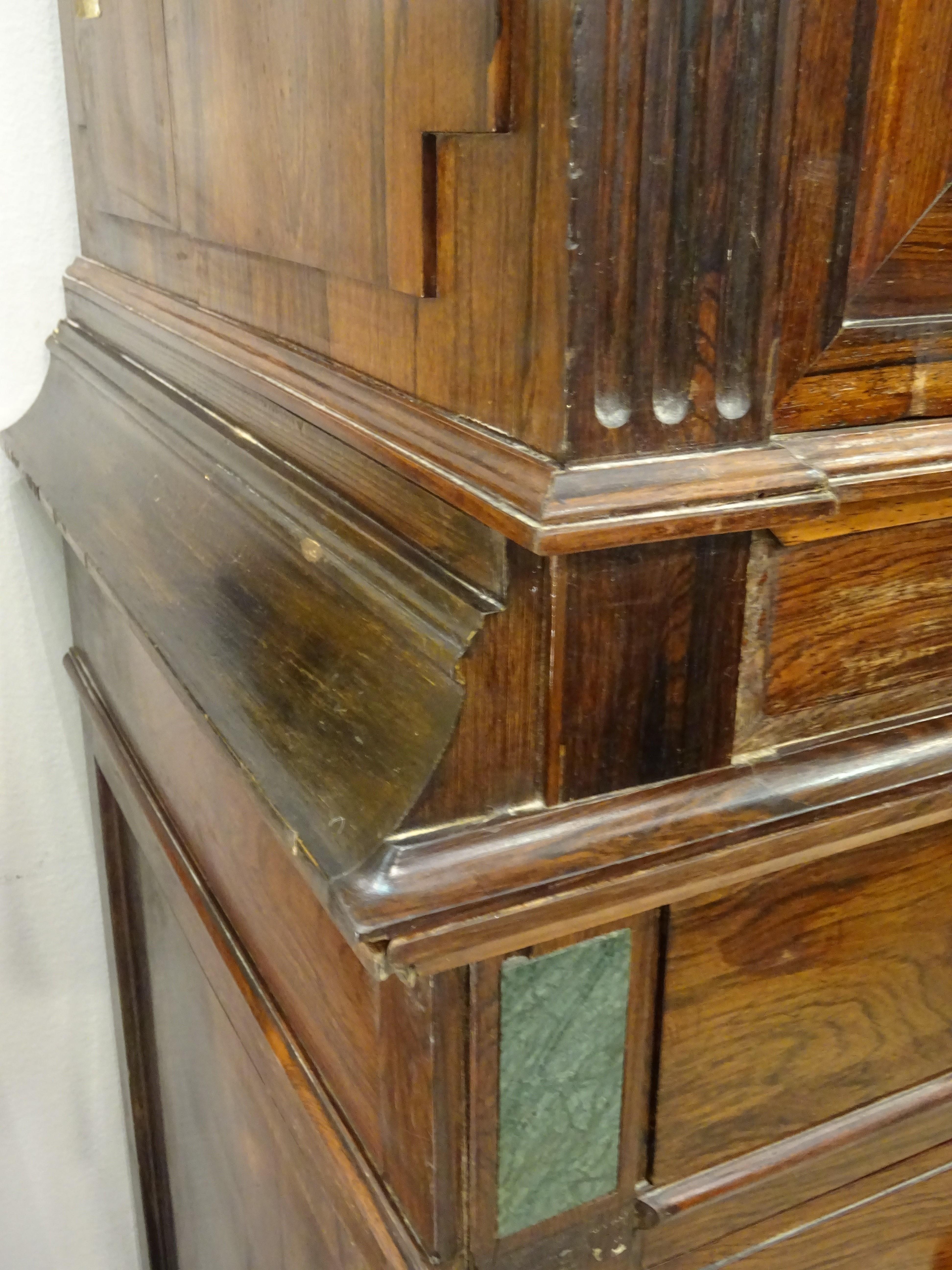 George III Cupboard, Linepress, Hardwood, Glass Offsets, Green Marble Cupboard 3