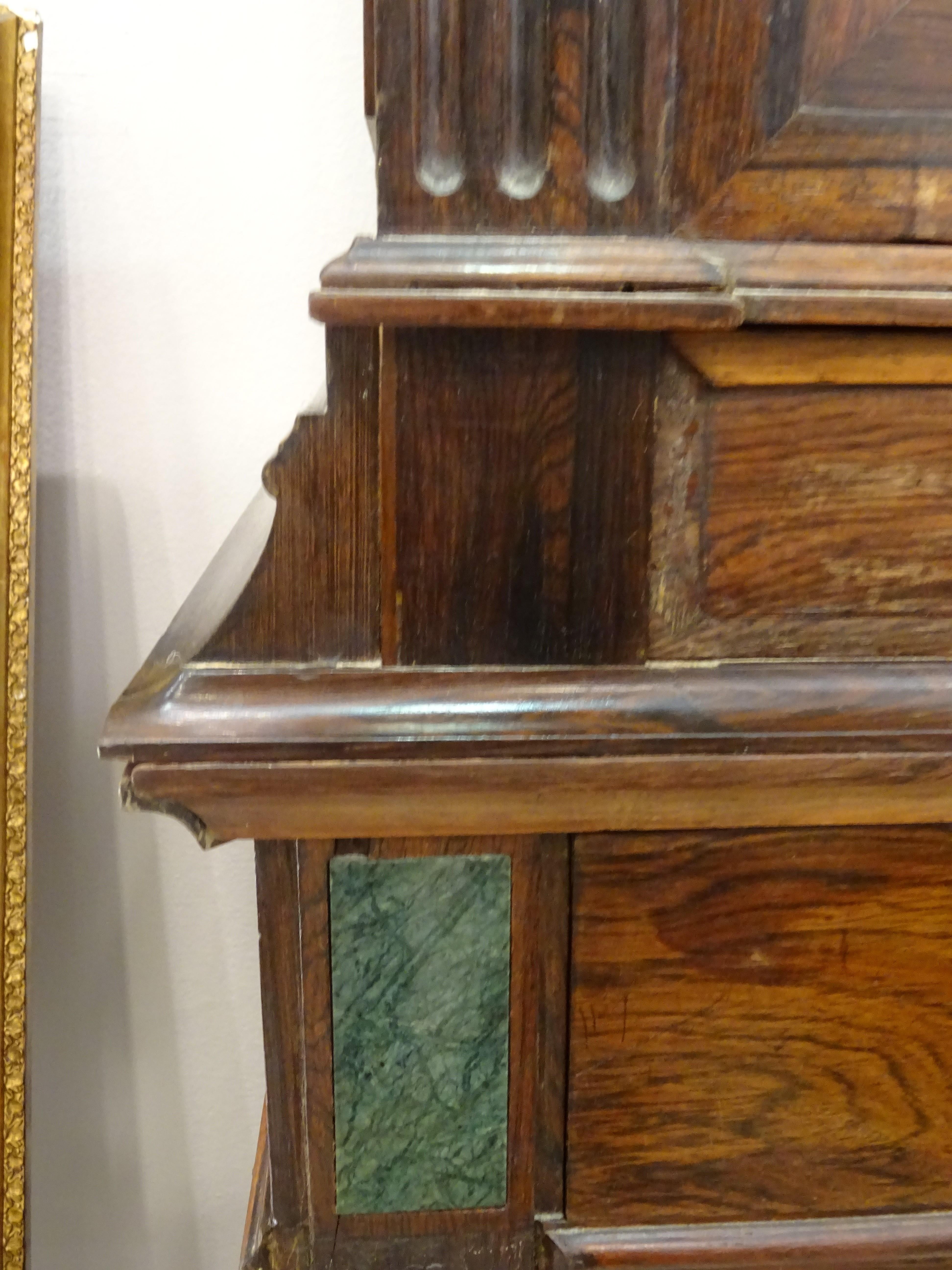George III Cupboard, Linepress, Hardwood, Glass Offsets, Green Marble Cupboard 5
