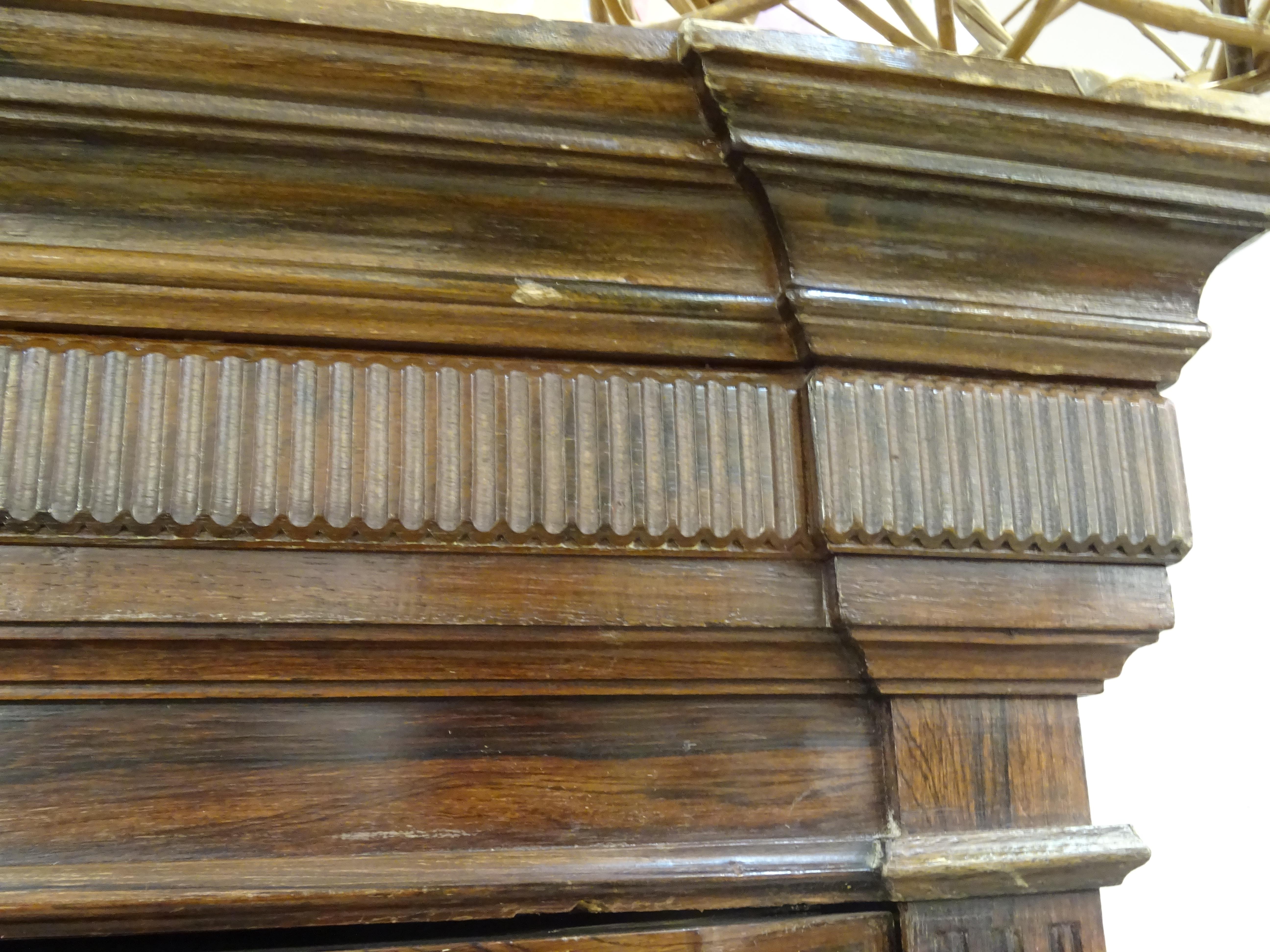 George III Cupboard, Linepress, Hardwood, Glass Offsets, Green Marble Cupboard 6