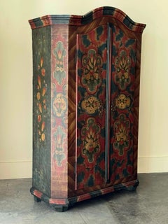 Armario de dos puertas pintado en alemán del siglo XIX / encogido