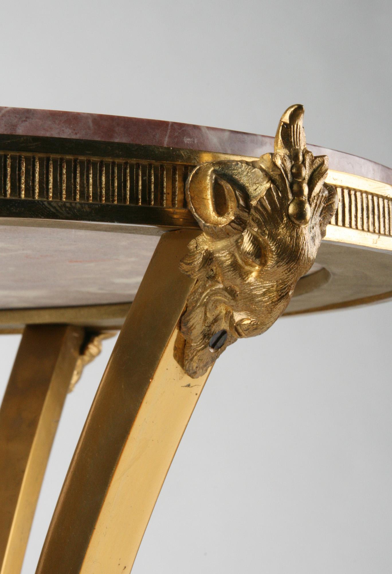 19th Century Napoleon III Gilt Bronze Gueridon Side Table 10