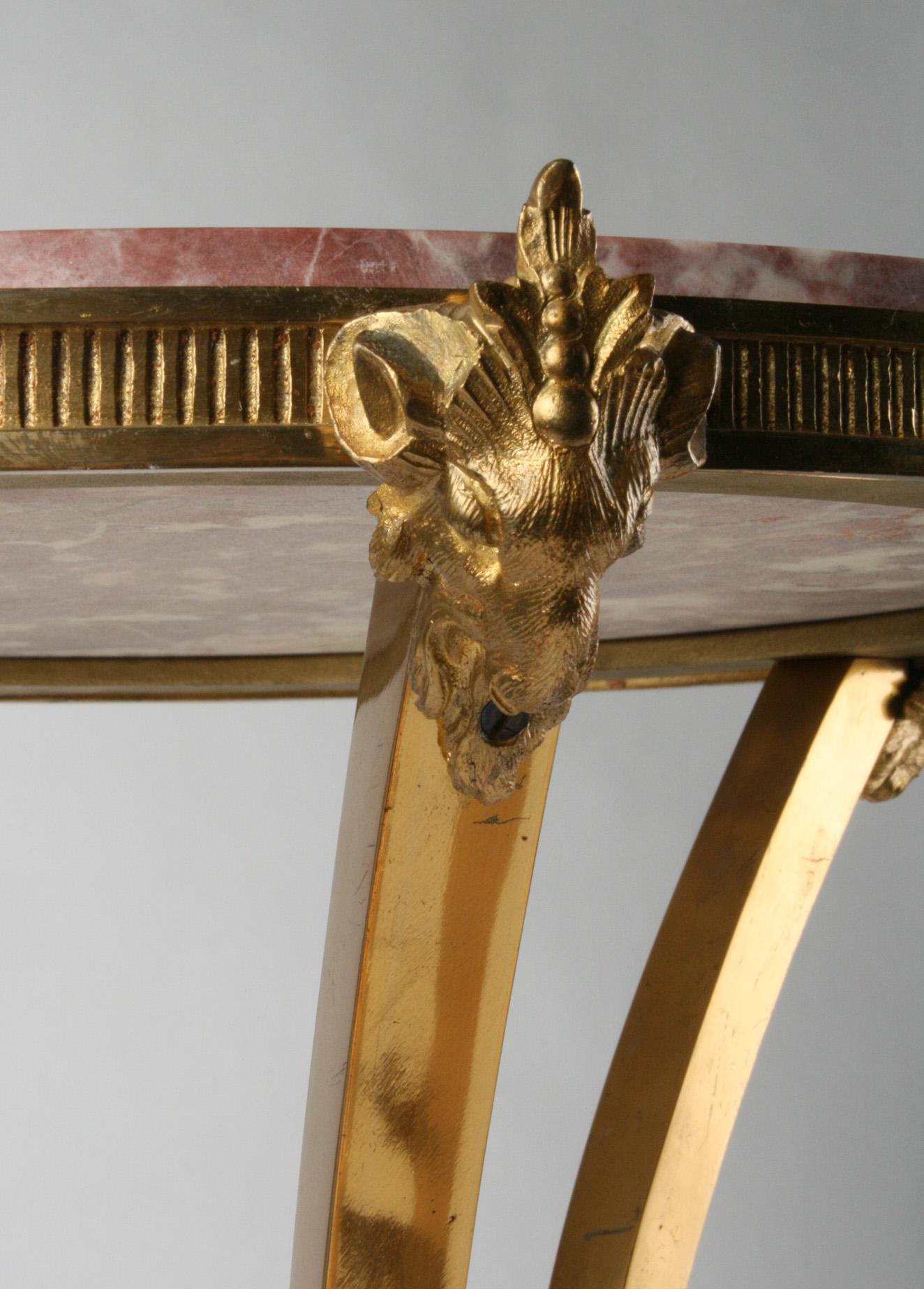 19th Century Napoleon III Gilt Bronze Gueridon Side Table 1