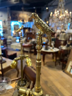 19t Century Pair French Empire Lamps Paris Porcelain (Rust) Ormolu Mounts