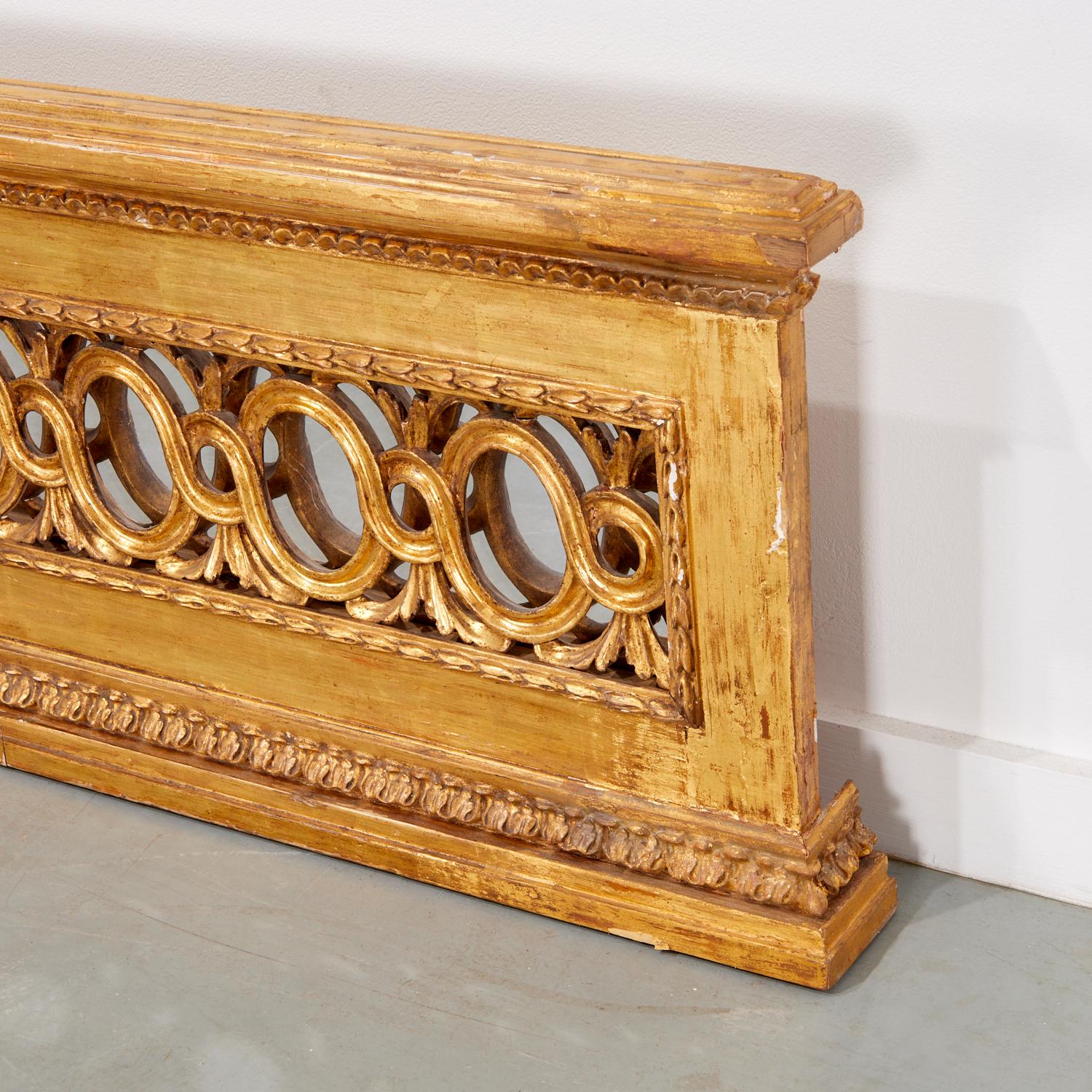 19th/20th C. Large Louis XVI Style Giltwood Frieze Panel with Mirror Backing In Good Condition For Sale In Morristown, NJ
