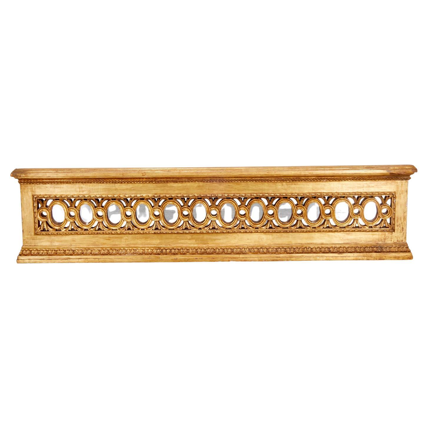 19th/20th C. Large Louis XVI Style Giltwood Frieze Panel with Mirror Backing For Sale