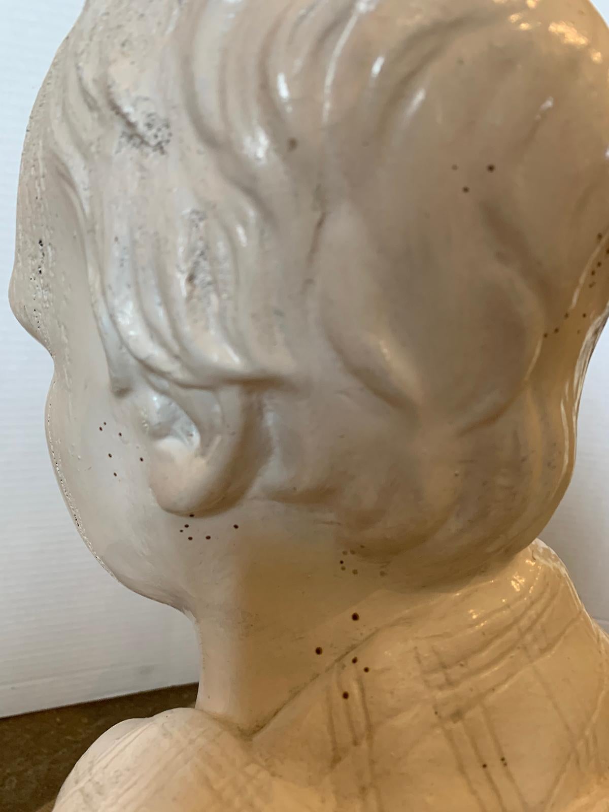 19th-20th Century American Glazed Terracotta Bust of Robert Burns, Labeled NY For Sale 9