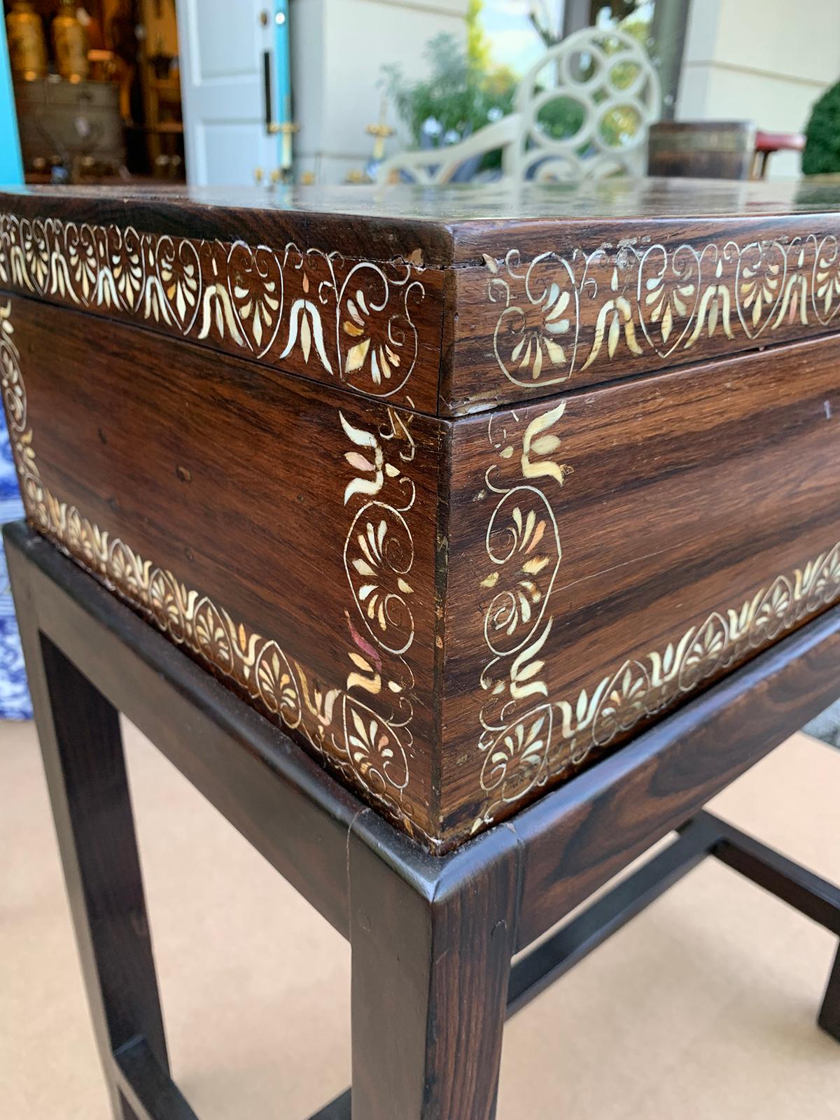 19th-20th Century Anglo-Indian Inlaid Box on Stand 13