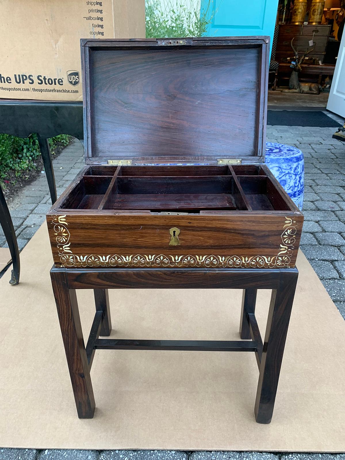 19th-20th Century Anglo-Indian Inlaid Box on Stand 1