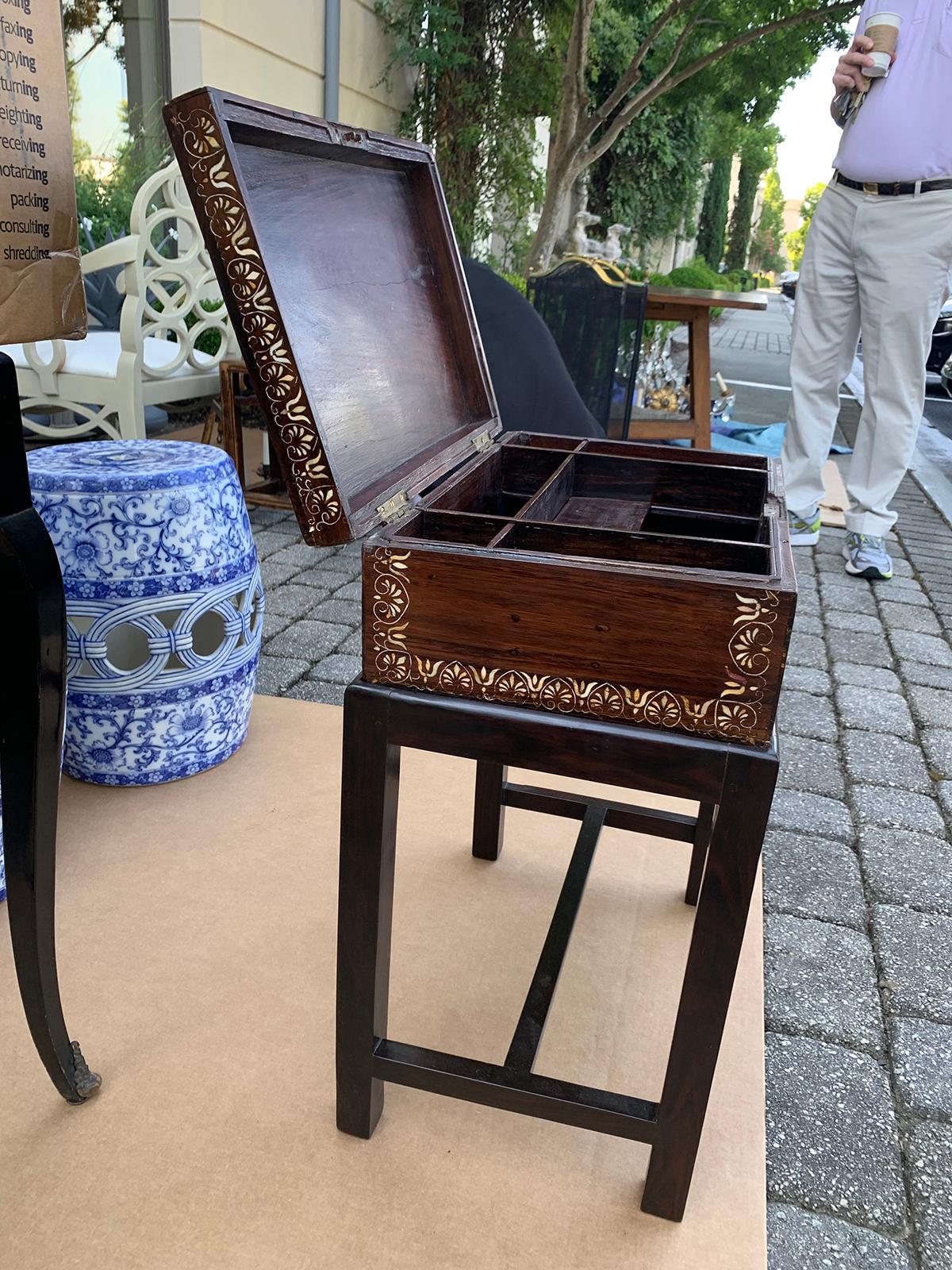 19th-20th Century Anglo-Indian Inlaid Box on Stand 3