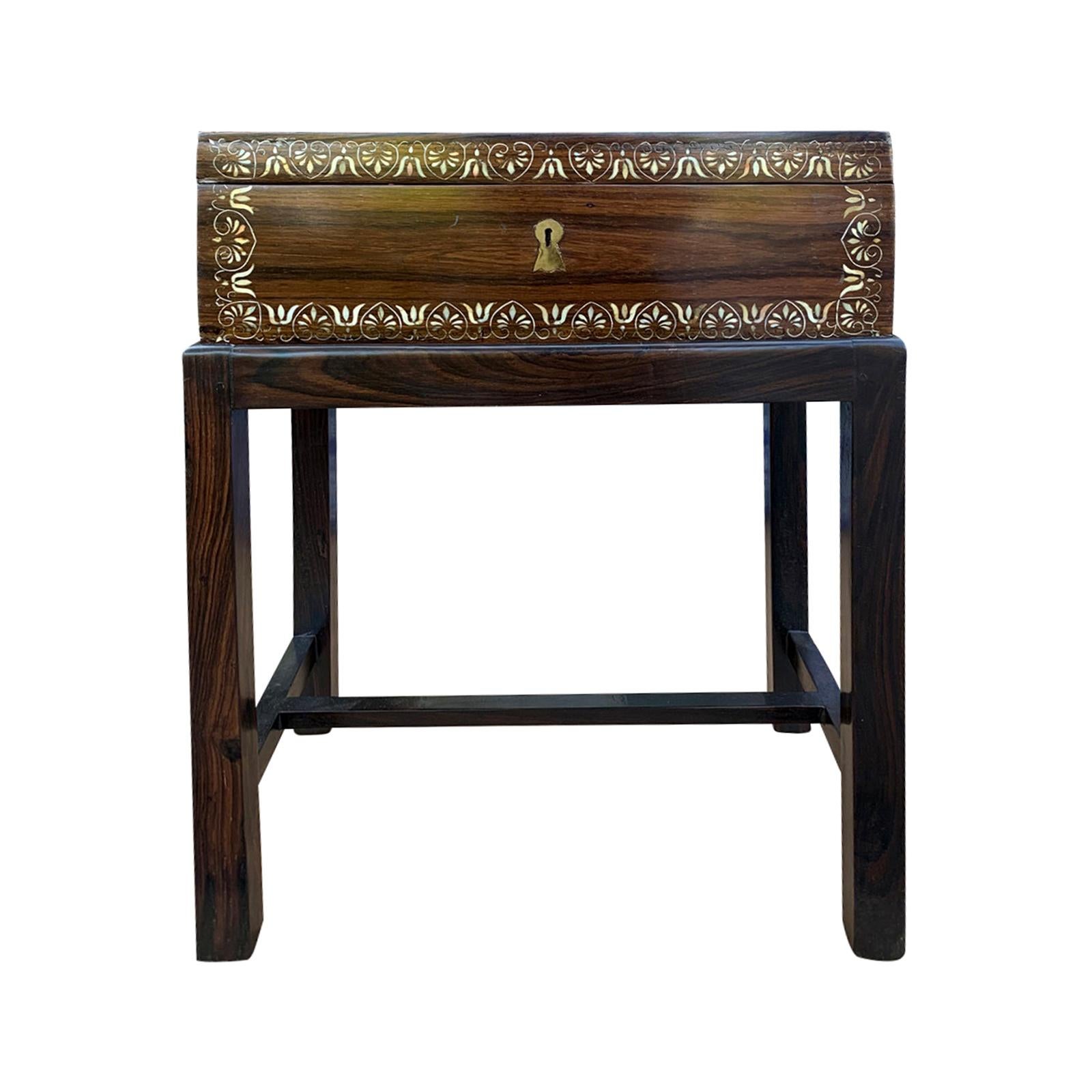 19th-20th Century Anglo-Indian Inlaid Box on Stand