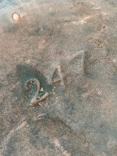 19th-20th Century Arts & Crafts Style Green Pottery Cachepot, Marked 247