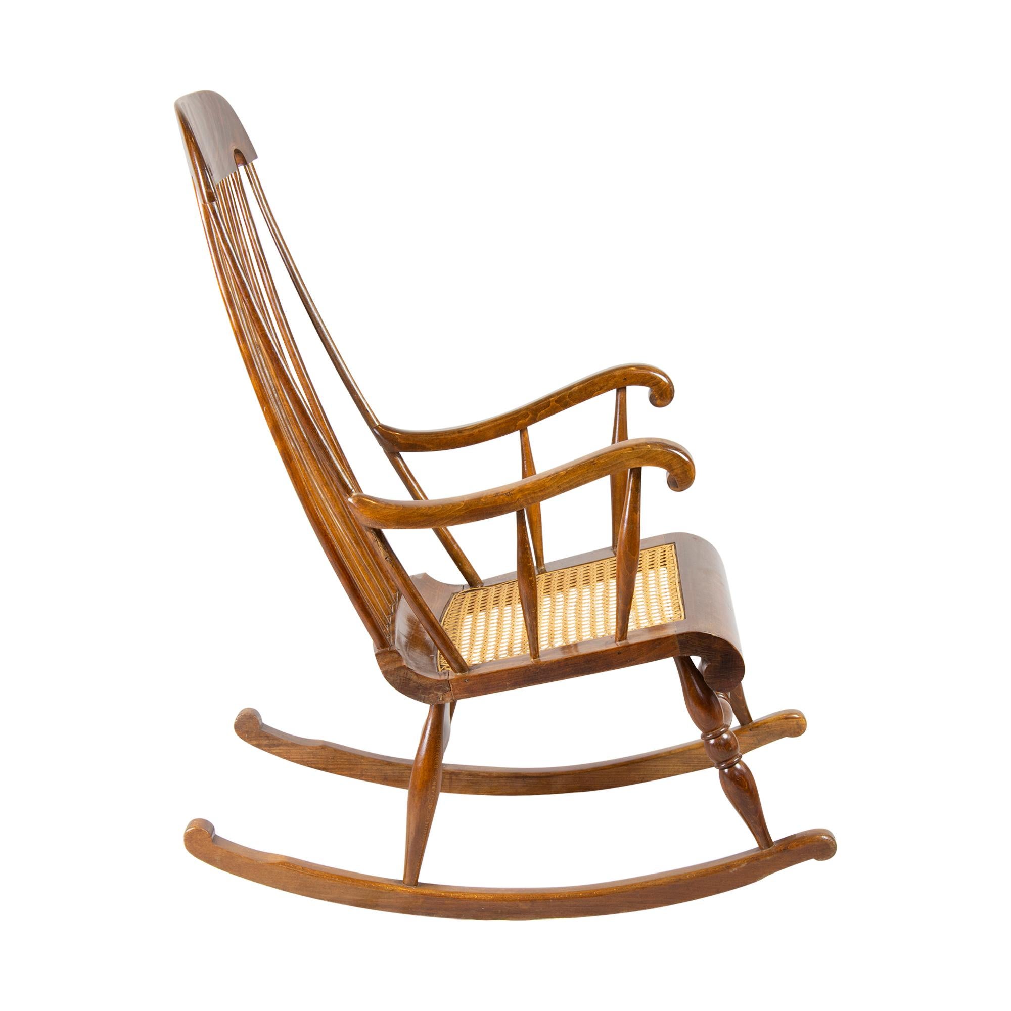 Rocking-Sessel aus Buchenholz, 19. / 20. Jahrhundert (Art nouveau) im Angebot
