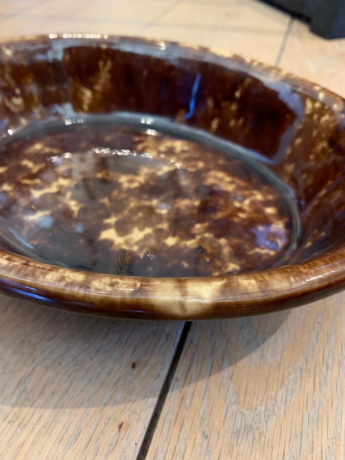 19th-20th Century Bennington Ware Pottery Oval Bowl 1