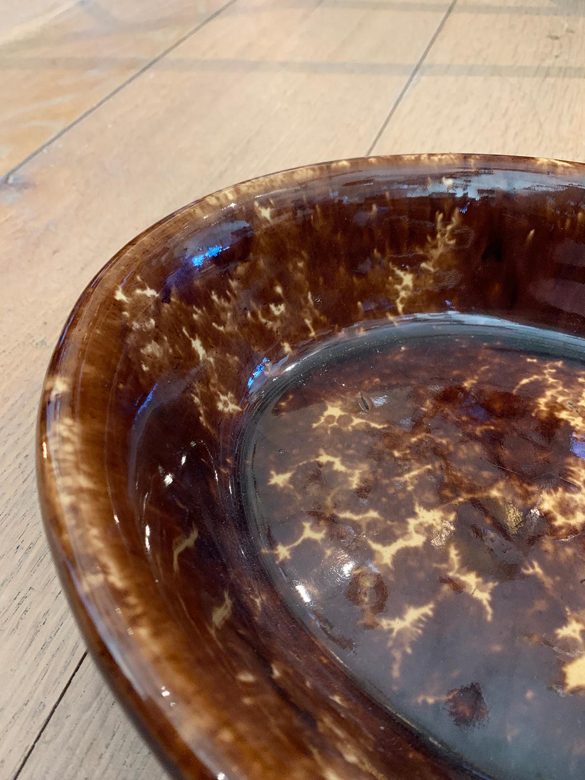 19th-20th Century Bennington Ware Pottery Oval Bowl 4