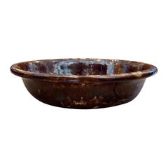 Antique 19th-20th Century Bennington Ware Pottery Oval Bowl