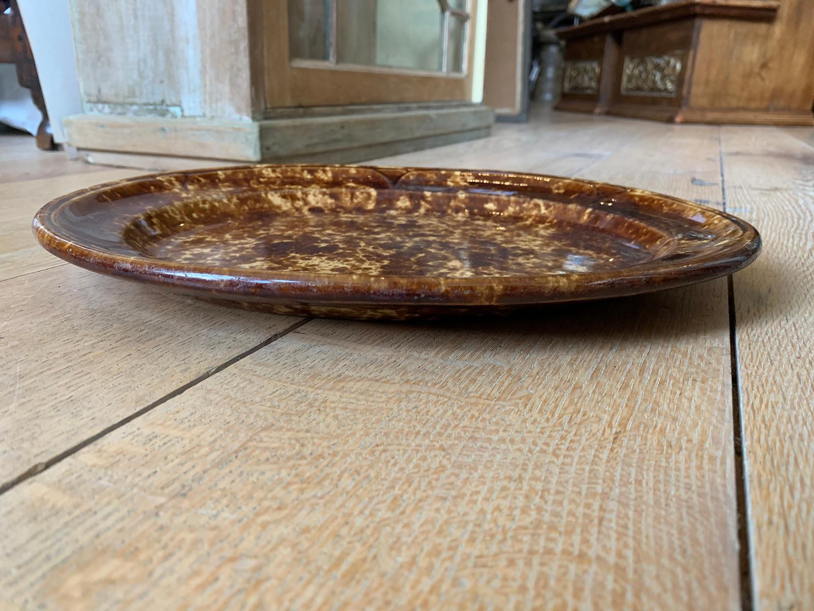 19th-20th Century Bennington Ware Pottery Oval Platter 1