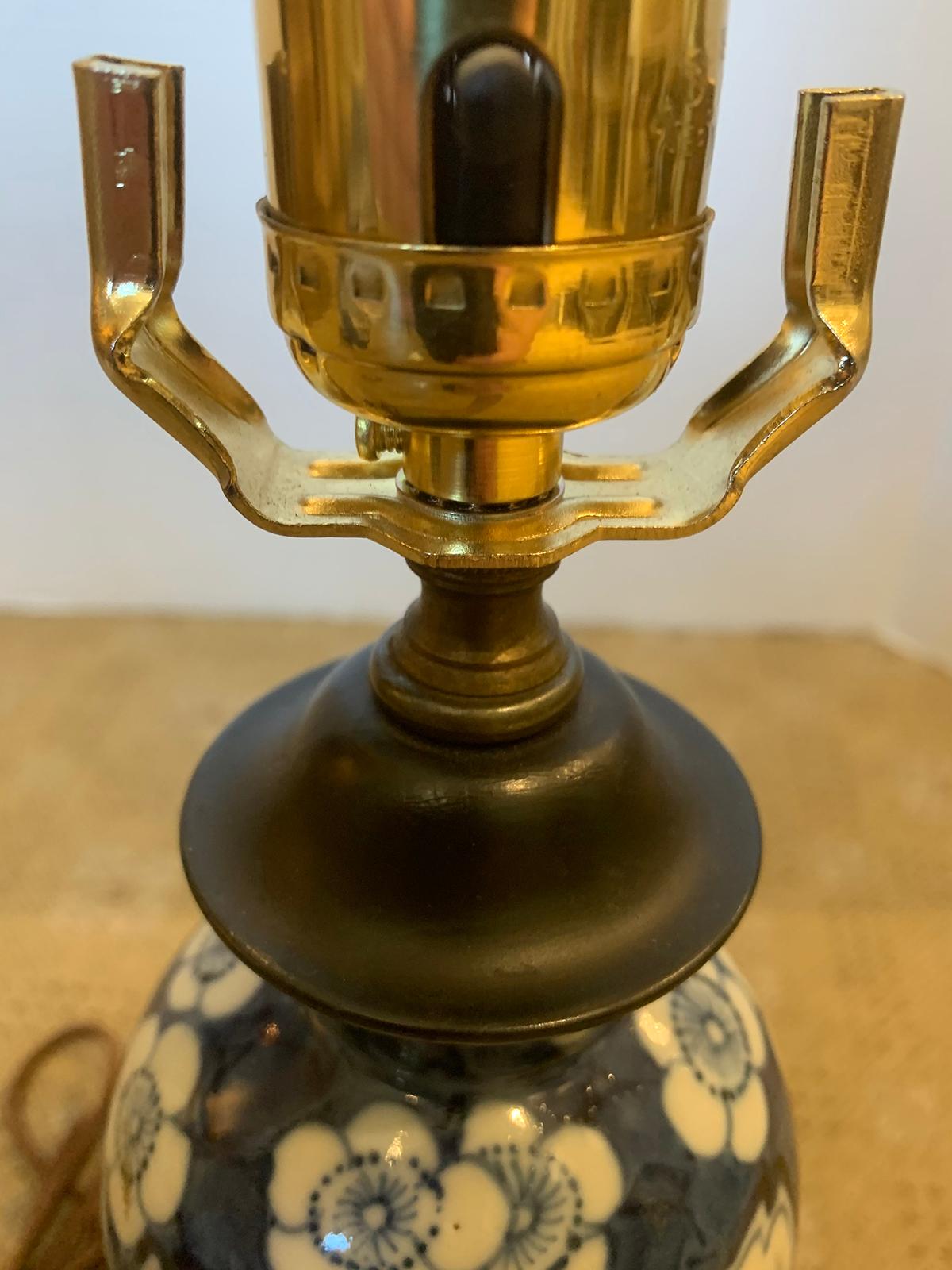 19th-20th Century Blue & White Porcelain Vase as Lamp 5