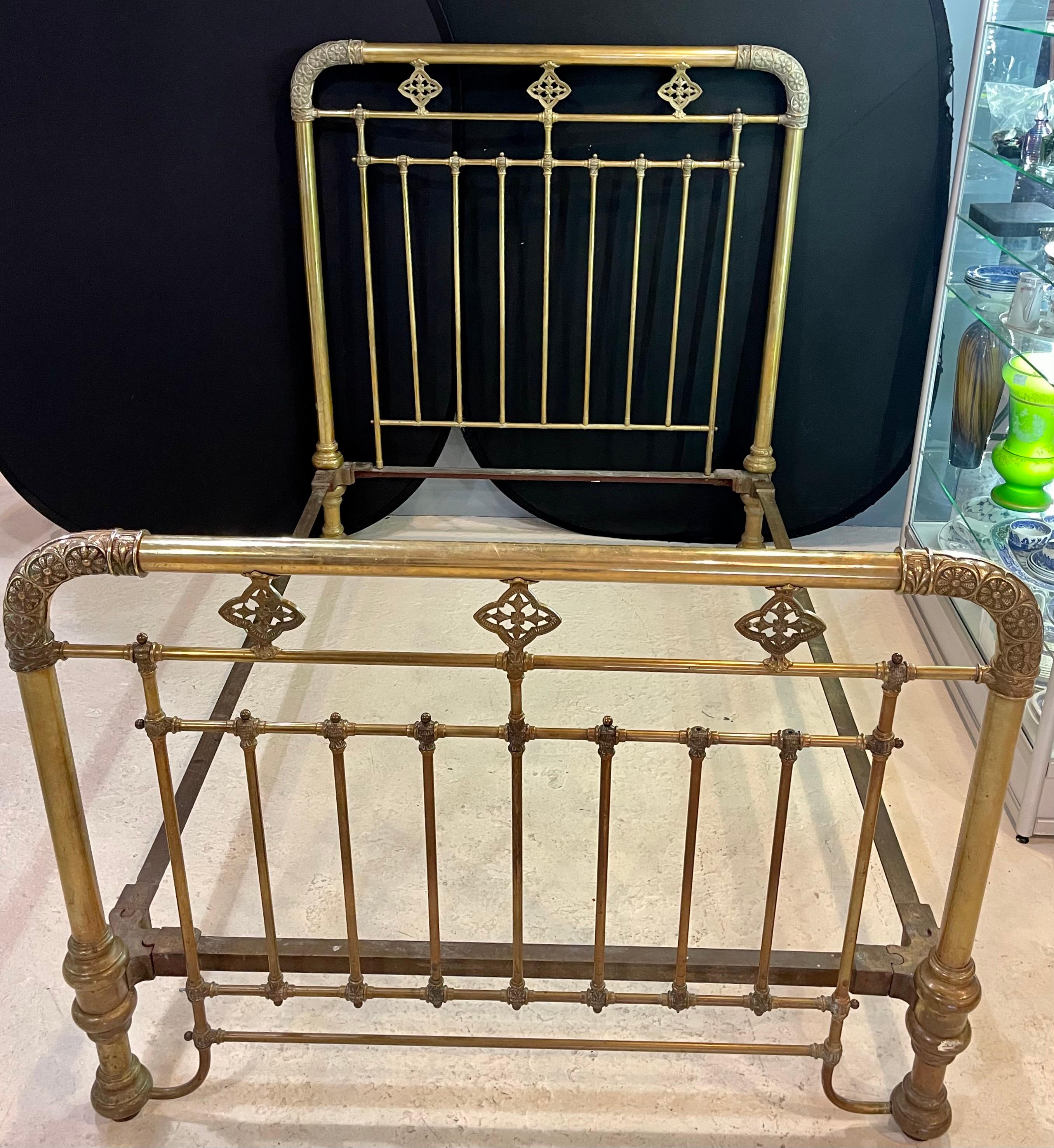 19th-20th Century Brass Bed Frame, Full Sized In Fair Condition In Stamford, CT