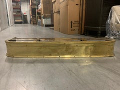 19th-20th Century Brass Fireplace Fender with Flat Front
