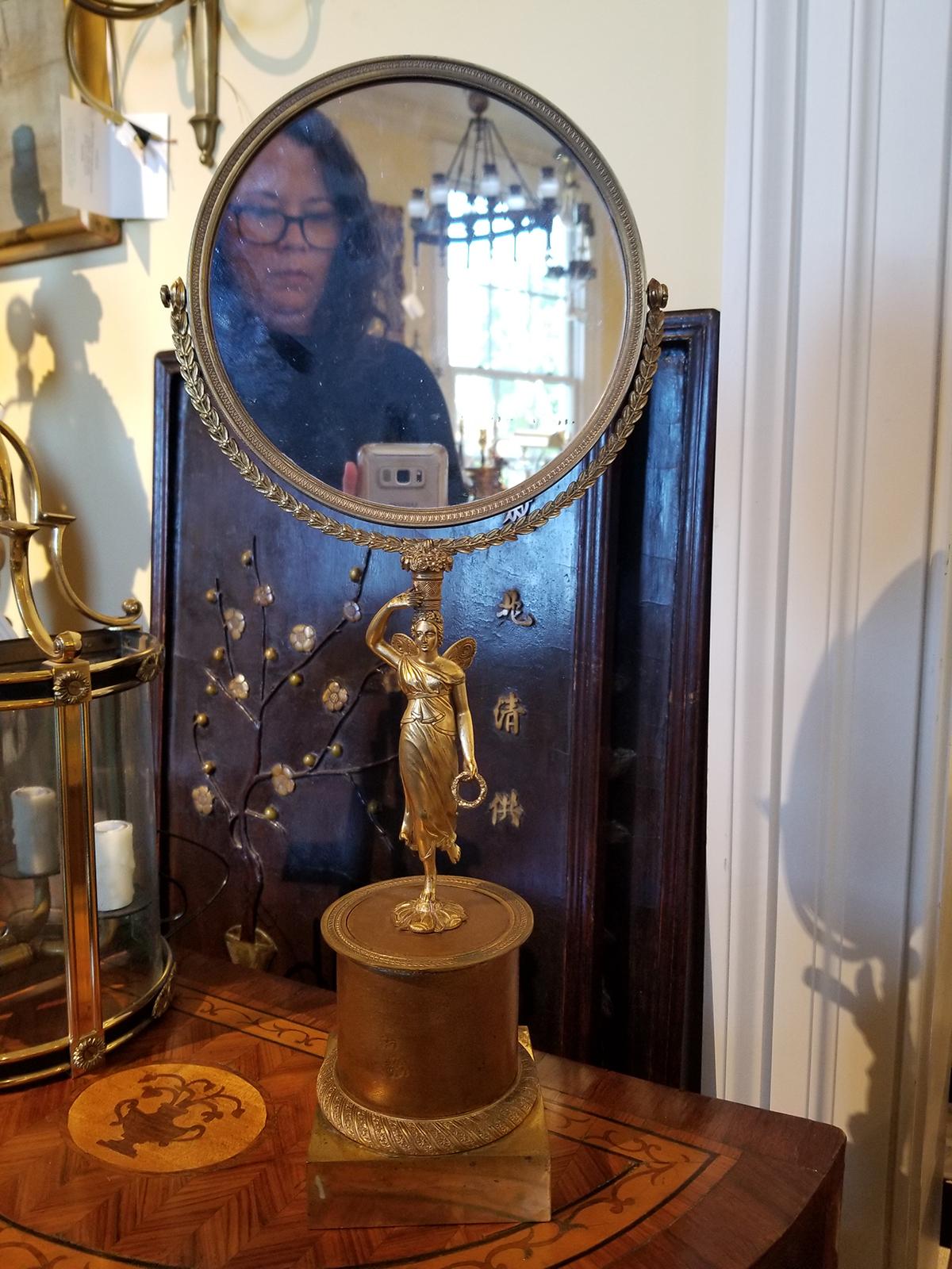 19th-20th century bronze dressing table mirror.