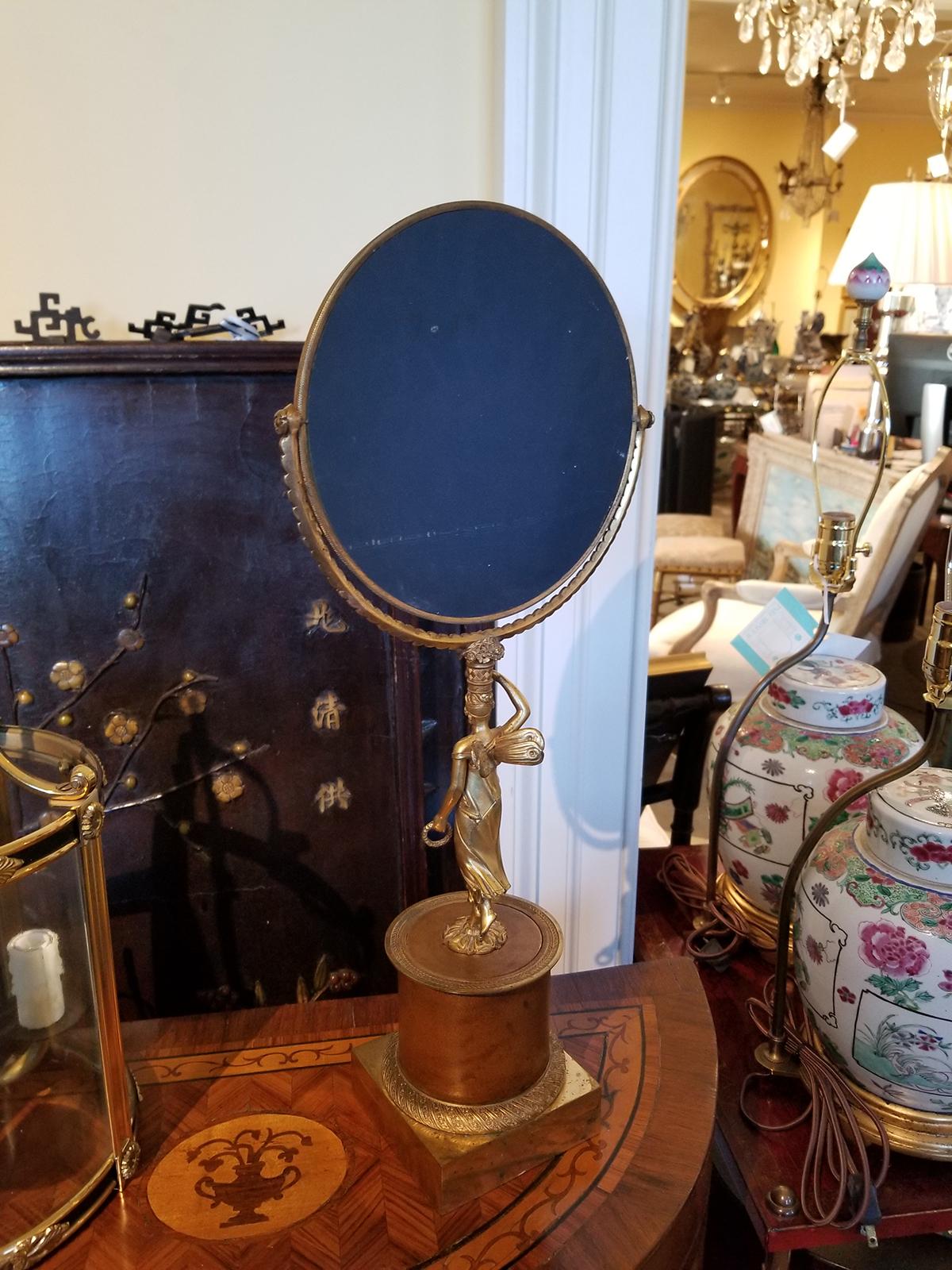 19th-20th Century Bronze Dressing Table Mirror In Good Condition In Atlanta, GA