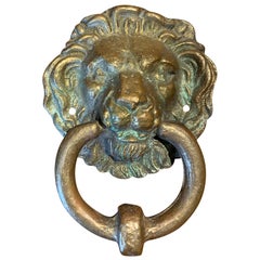 Antique 19th-20th Century Bronze Lion Head Door Knocker