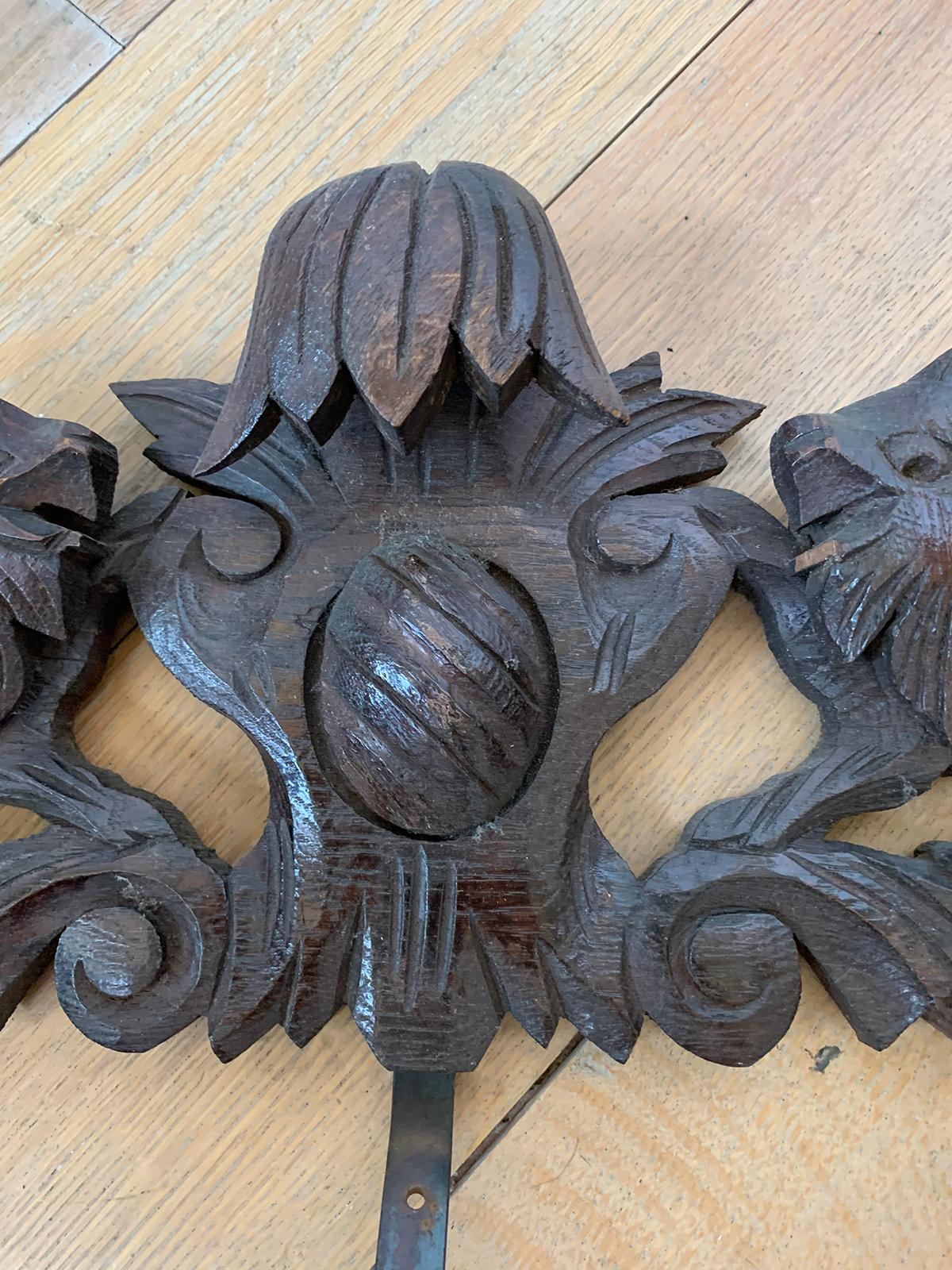 19th-20th Century Carved Black Forest Mirror Topper In Good Condition In Atlanta, GA