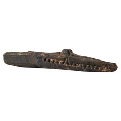 19th/20th Century Carved Crocodile Canoe Prow Figure
