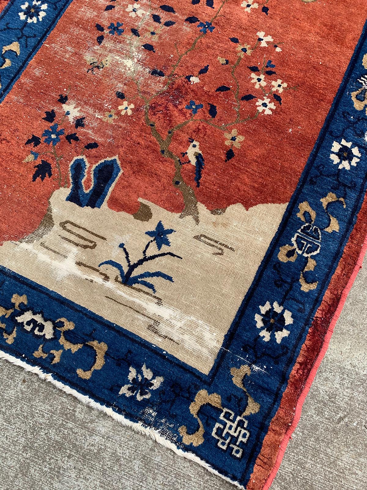 19th Century 19th-20th Century Chinese Hall Rug For Sale