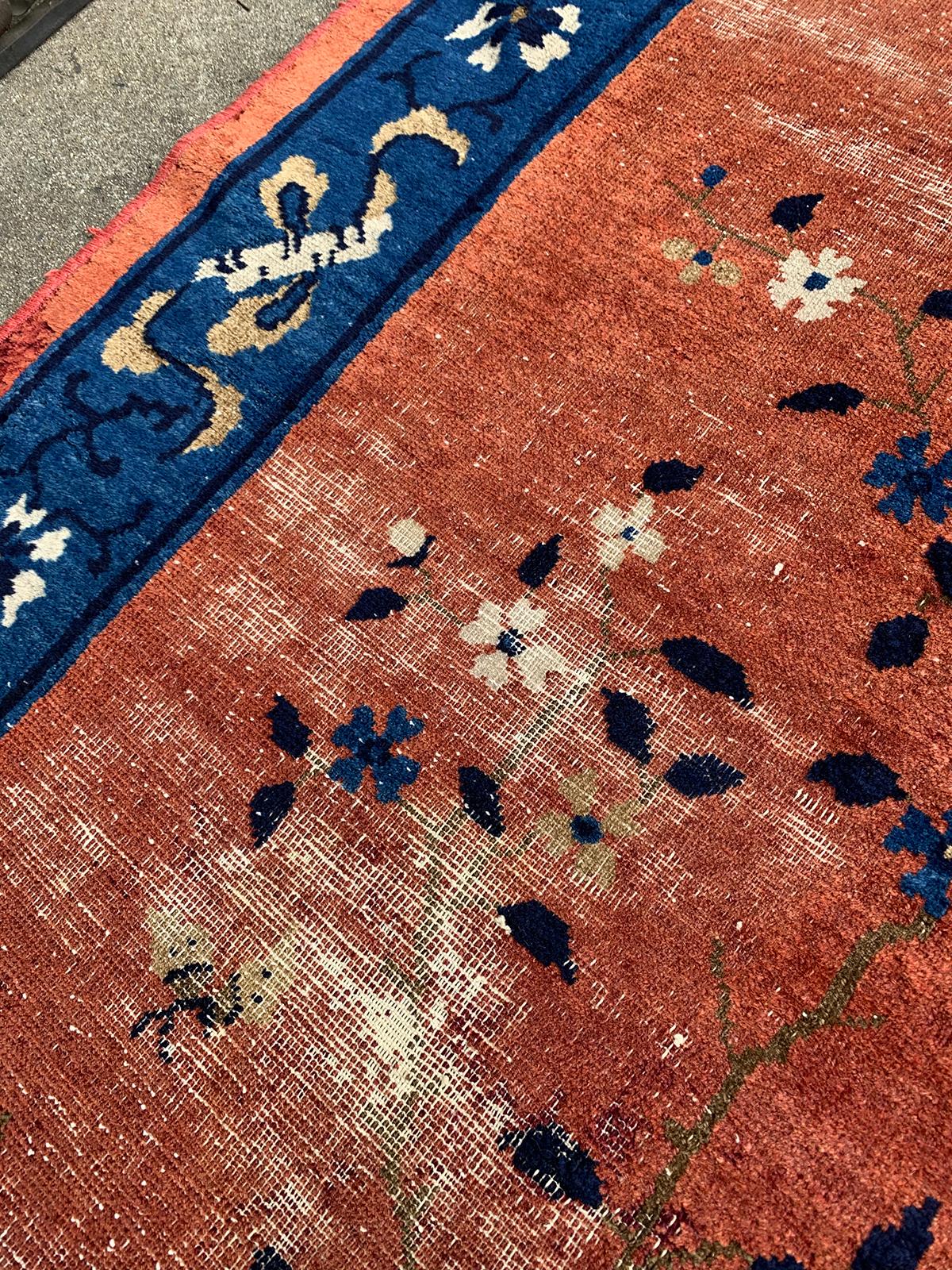 Textile 19th-20th Century Chinese Hall Rug For Sale