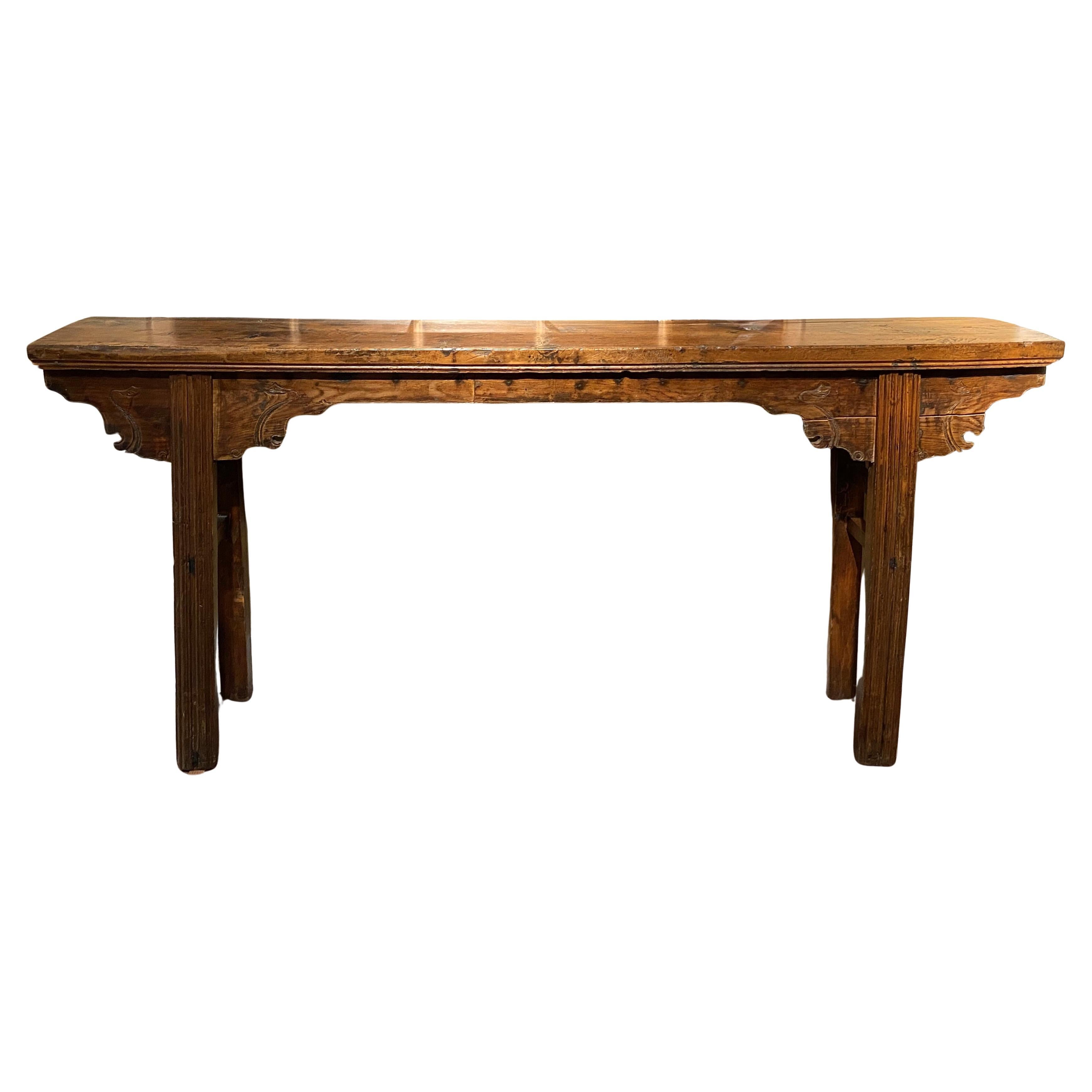 19th/20th Century Chinese Provincial Hardwood Console or Altar Table