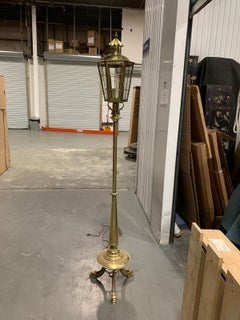 19th-20th Century Continental Brass Torchiere or Floor Lantern