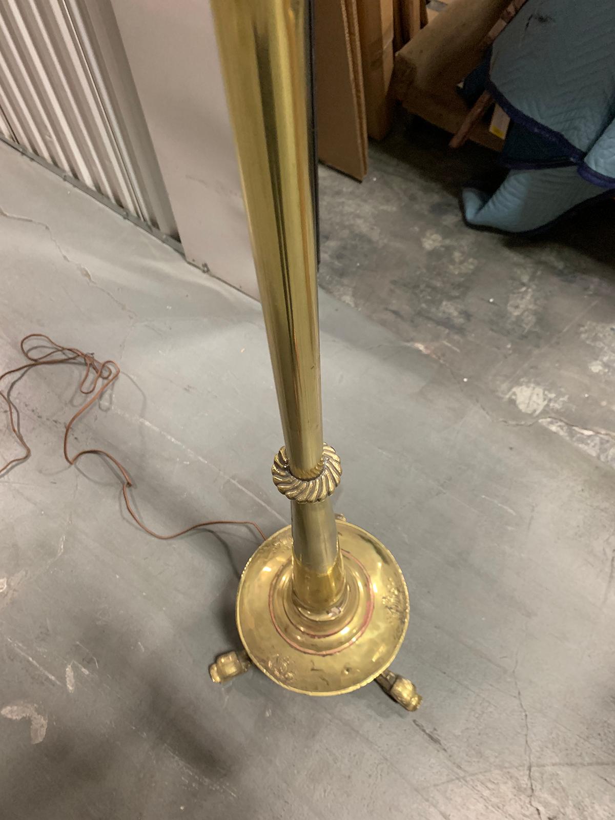 19th-20th Century Continental Brass Torchiere or Floor Lantern For Sale 3