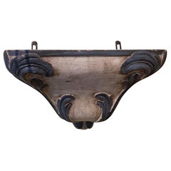 19th-20th Century Continental Hand Carved and Painted Wood Bracket Custom Finish