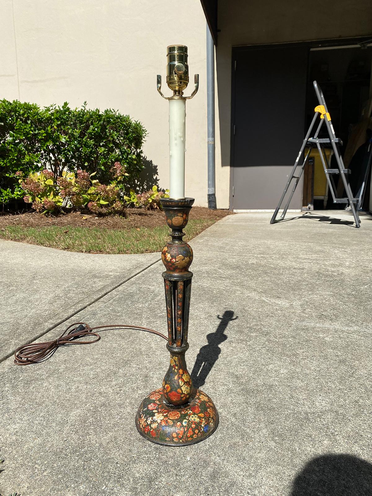 19th-20th century Continental Kashmiri candlestick as lamp
New wiring.