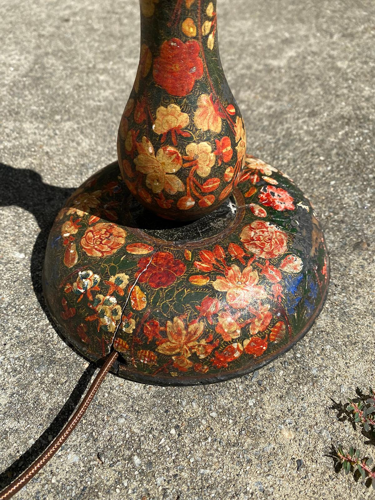 19th-20th Century Continental Kashmiri Candlestick as Lamp For Sale 2