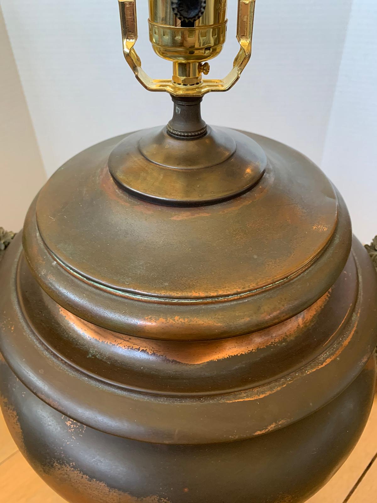 19th Century 19th-20th Century Copper and Brass Hot Water Urn as Lamp For Sale