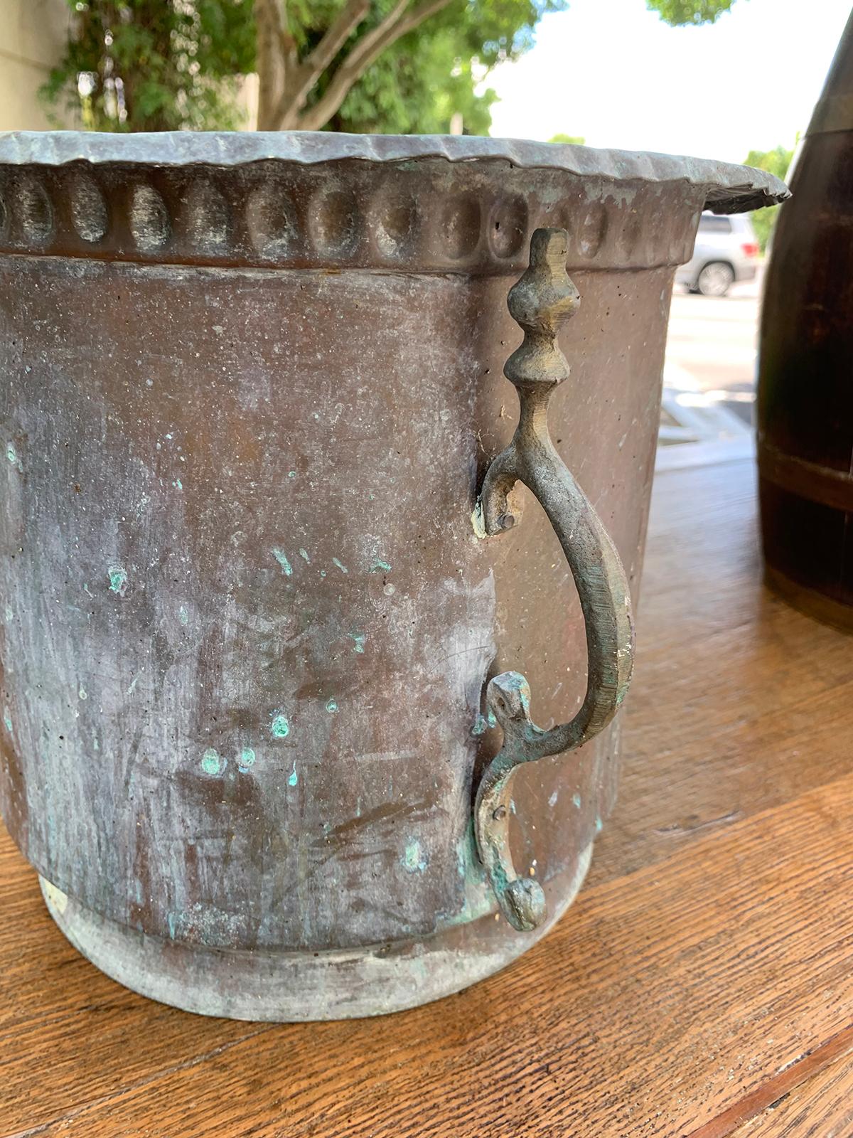 19th-20th Century Copper Cachepot with Handles 2