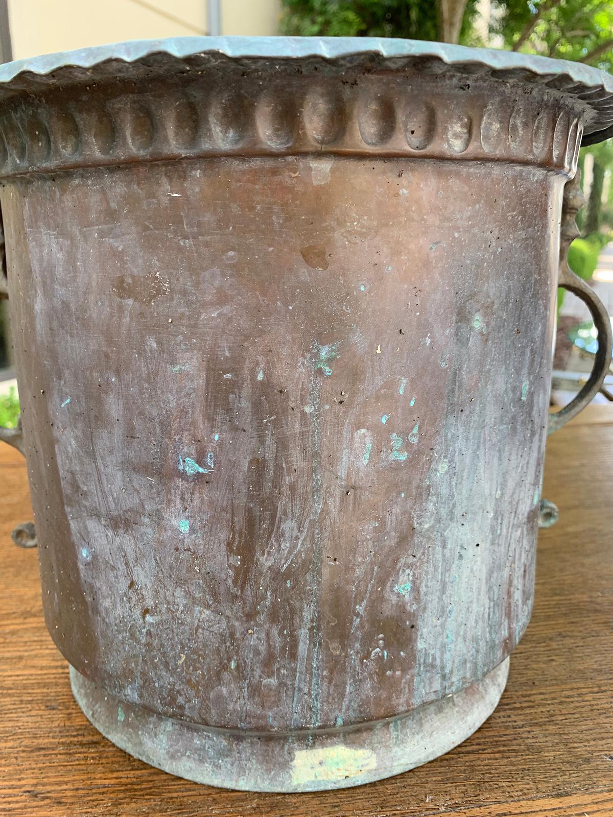 19th-20th Century Copper Cachepot with Handles 5